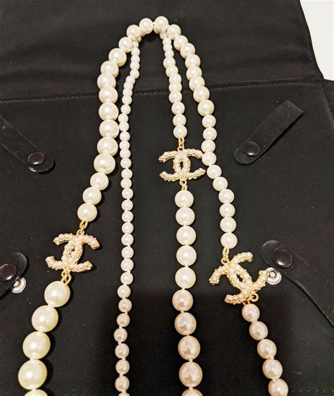 used chanel necklace|pre owned Chanel pearl necklace.